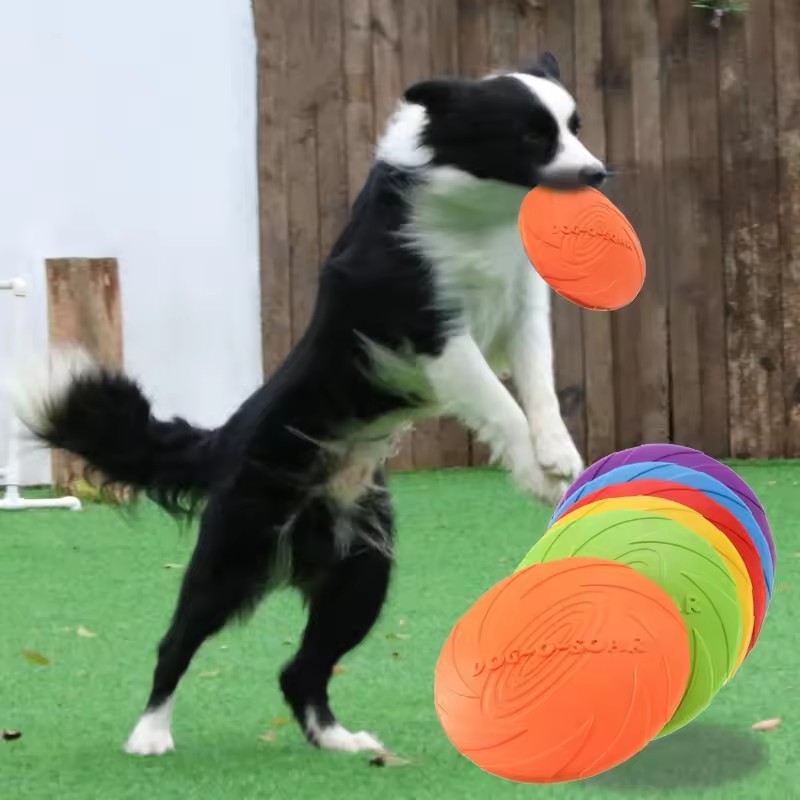 Flying Disc Dog Training Toy - Juguete Interactivo de Silicona con Forma