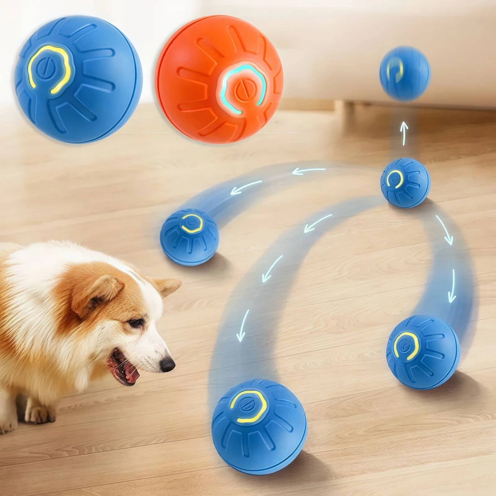 Automatic Moving Dog Ball - Juguete Inteligente para Perros, Pelota Electrónica