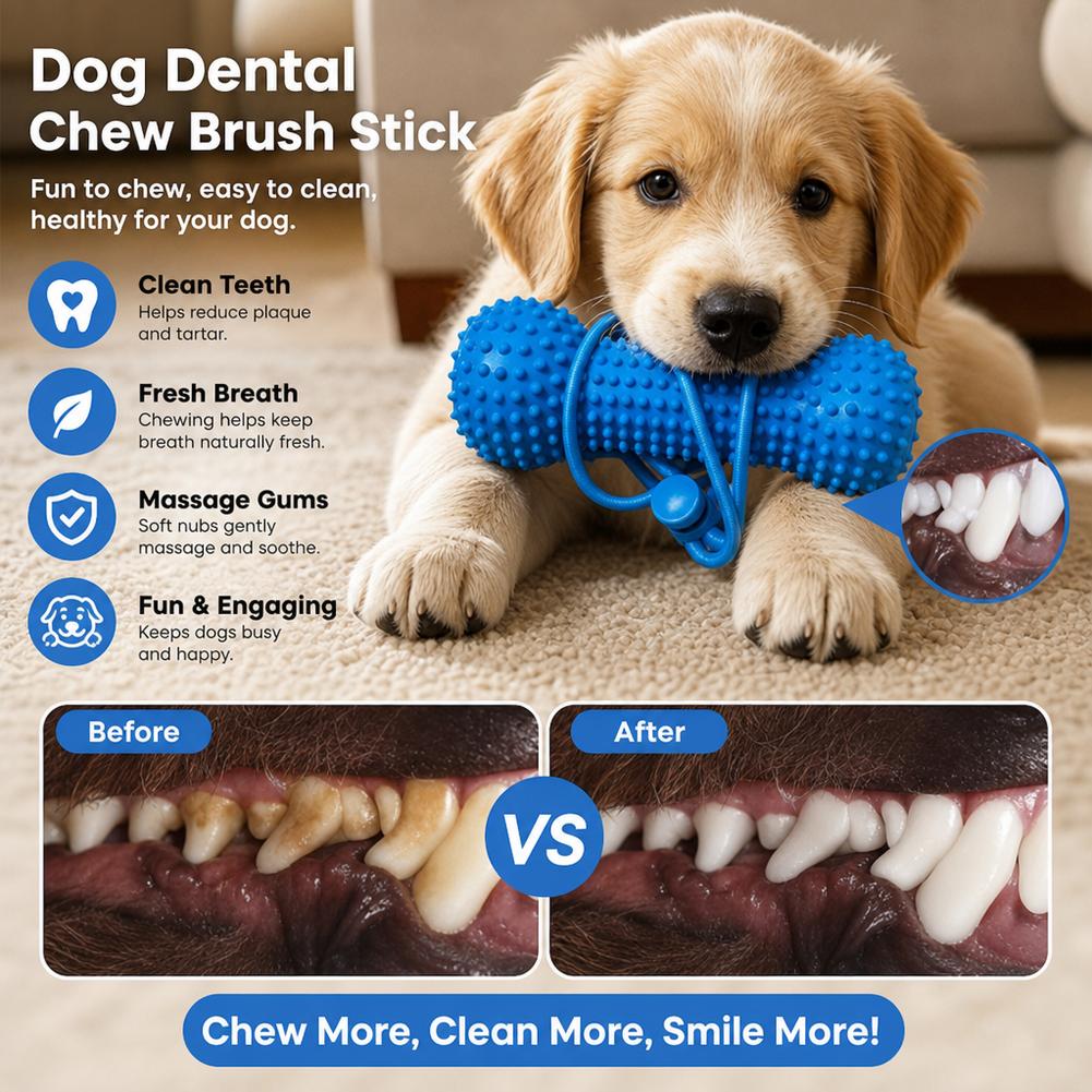 Palito masticable para perros, - Teeth Cleaning Dog Chew Bone reseña y precio