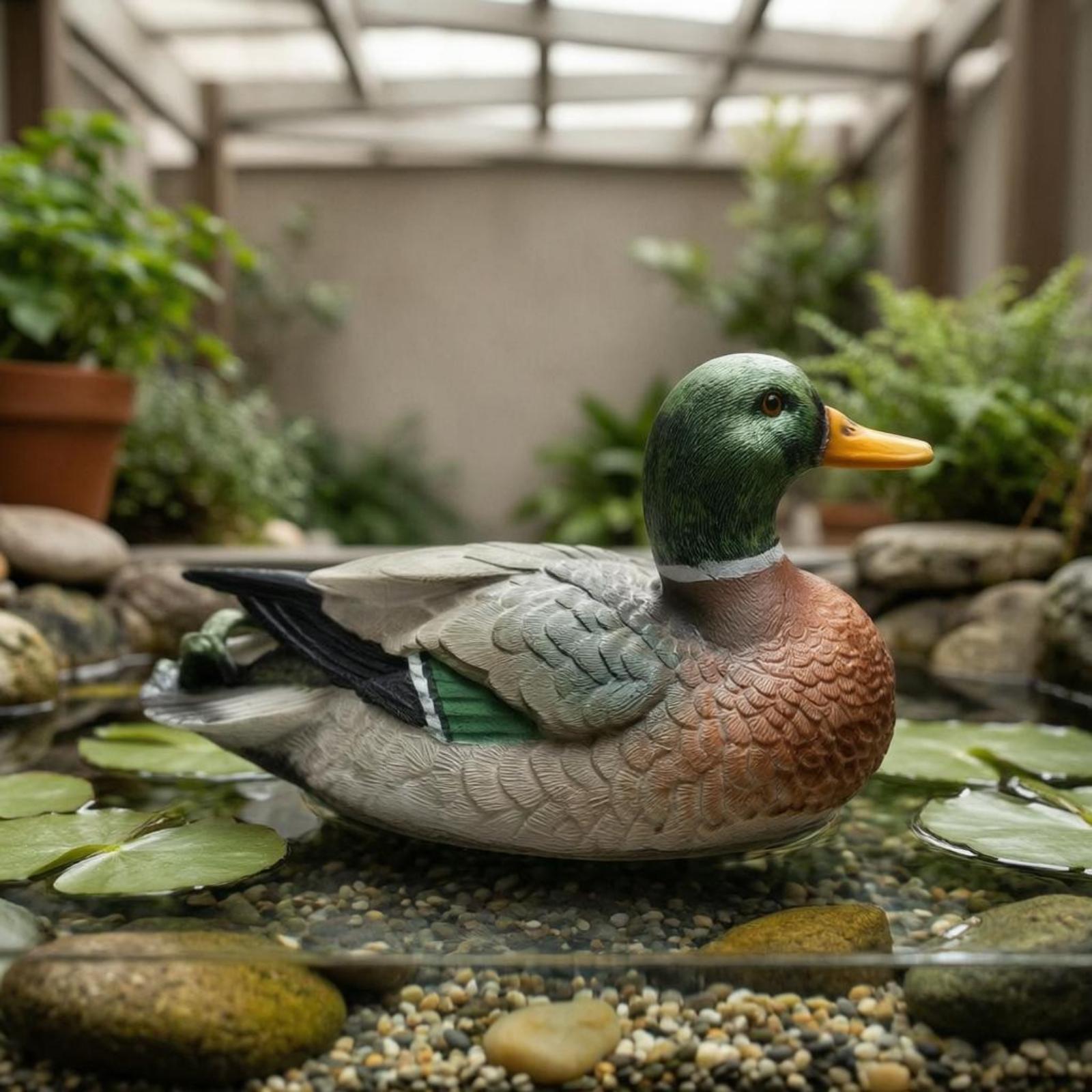 Figura de pato de resina, escu - Aquarium reseña y precio